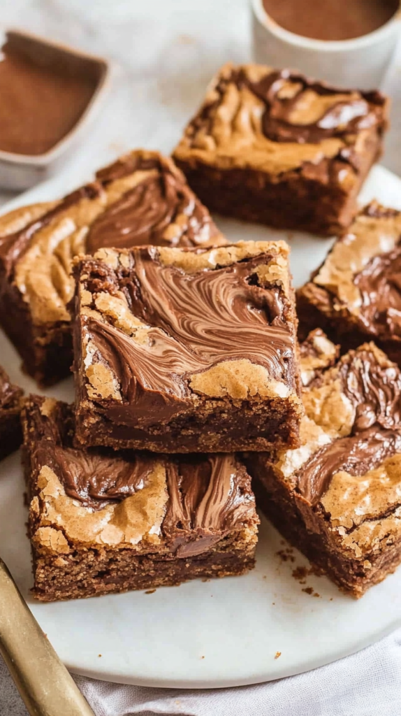 Nutella Swirled Blondies Recipe