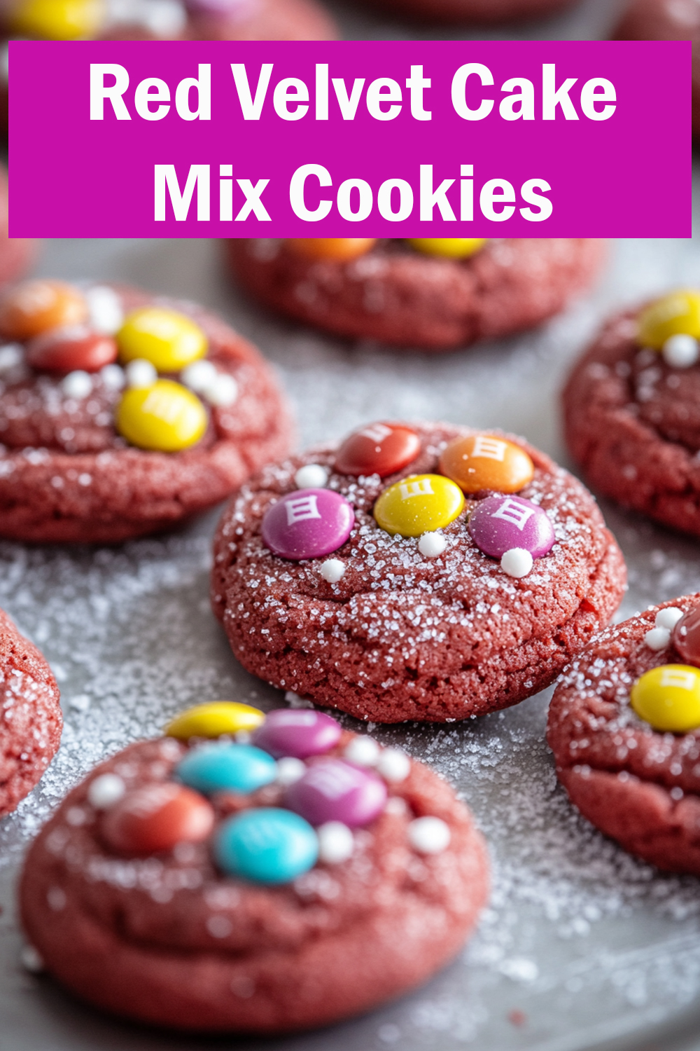 Red Velvet Cake Mix Cookies