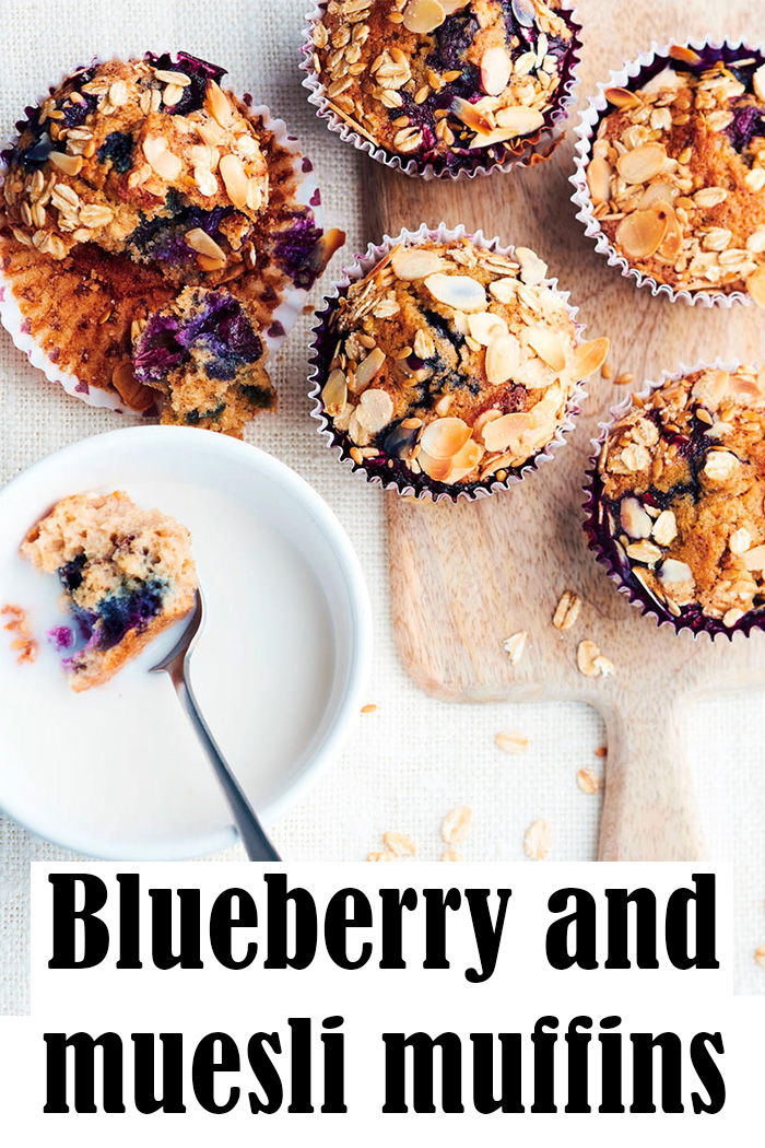 Blueberry and muesli muffins