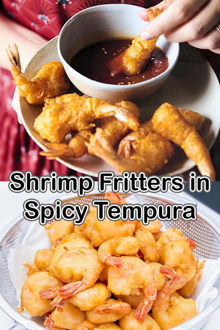 Shrimp fritters in spicy tempura